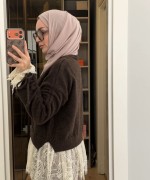 Kolları Büzgülü Dantel Detaylı Hırka Acı Kahve