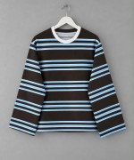 İki İplik Çizgili Sweatshirt Koyu Kahverengi
