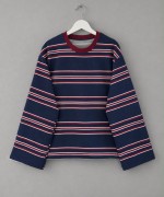 İki İplik Çizgili Sweatshirt Lacivert