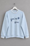 Süzene Nakışlı Sweatshirt Bebe Mavisi