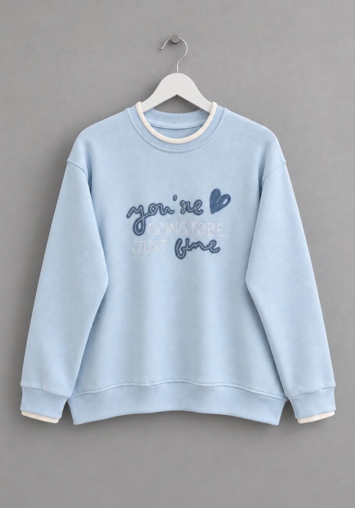 Süzene Nakışlı Sweatshirt Bebe Mavisi