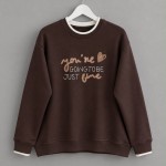 Süzene Nakışlı Sweatshirt Acı Kahve
