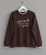 Süzene Nakışlı Sweatshirt Acı Kahve