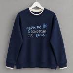 Süzene Nakışlı Sweatshirt Lacivert