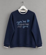 Süzene Nakışlı Sweatshirt Lacivert