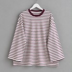 Çizgili Oysho Sweatshirt Mürdüm