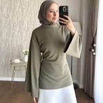 Arkası Bağlamalı Oysh Bluz Haki