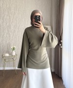 Arkası Bağlamalı Oysh Bluz Haki