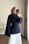 Arkası Bağlamalı Oysh Bluz Lacivert