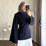 Arkası Bağlamalı Oysh Bluz Lacivert