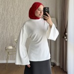 Arkası Bağlamalı Oysh Bluz Ekru