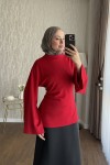 Arkası Bağlamalı Oysh Bluz Kırmızı