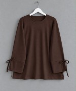 Kolları İpli Modal Tunik Koyu Kahverengi
