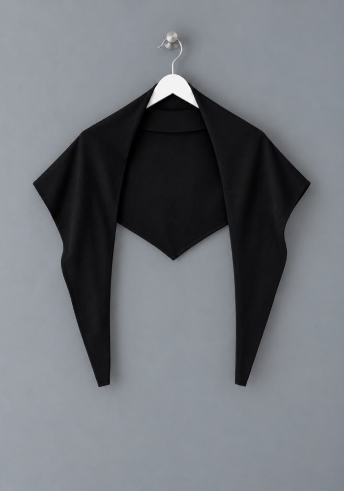 Şal Detaylı Çizgili Sweatshirt Siyah