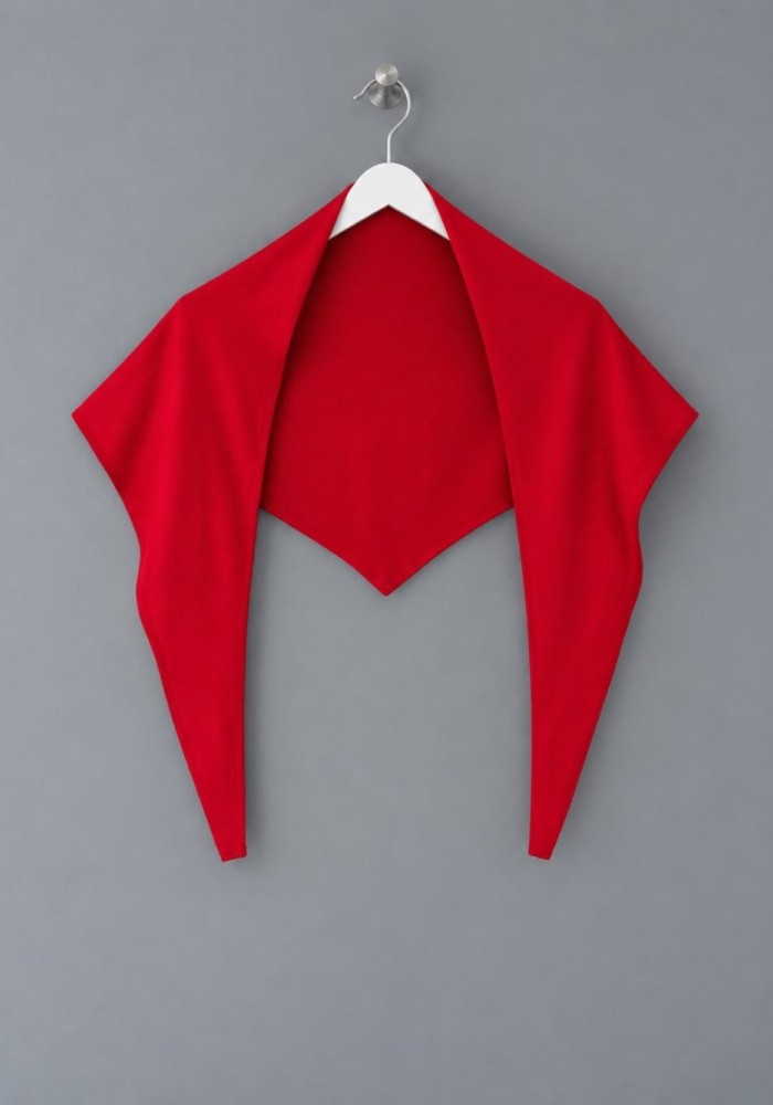 Şal Detaylı Çizgili Sweatshirt Kırmızı