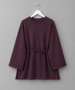 Bisiklet Yaka Yırtmaçlı Sweatshirt Mürdüm