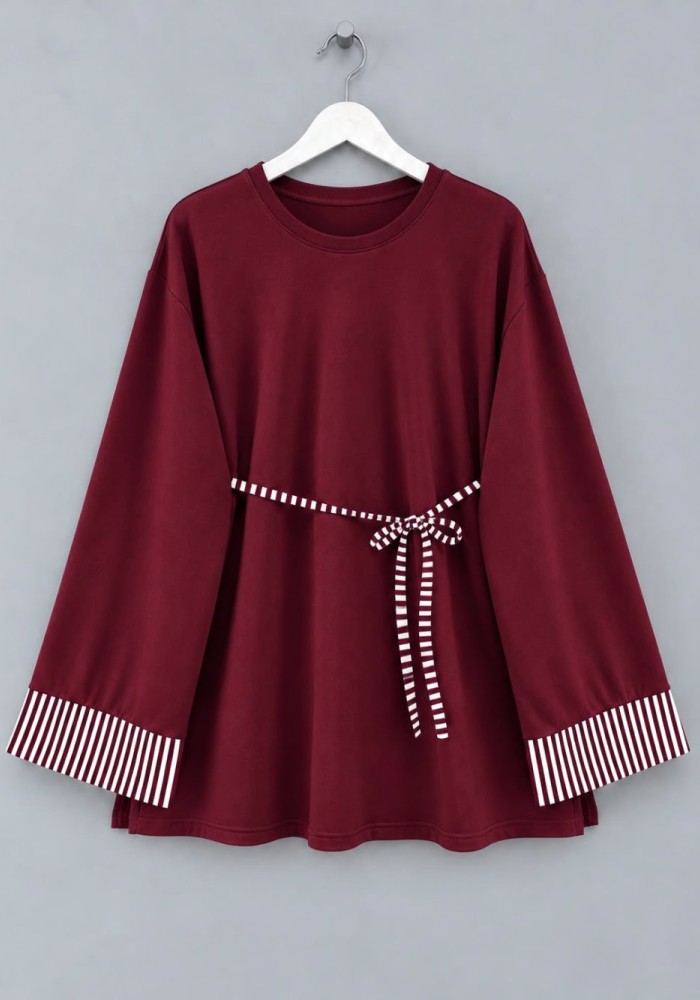 Line İki İplik Tunik Bordo