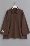 Yakalı Oysh Oversize Sweatshirt Acı Kahve