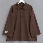 Yakalı Oysh Oversize Sweatshirt Acı Kahve