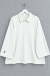 Yakalı Oysh Oversize Sweatshirt Ekru