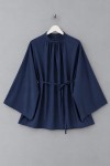 Hakim Yaka Oversize Tensel Bluz Lacivert