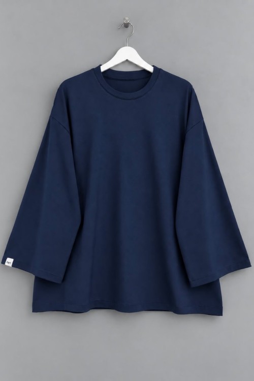 Bisiklet Yaka Salaş Oysh Sweatshirt Lacivert