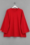 Bisiklet Yaka Salaş Oysh Sweatshirt Kırmızı