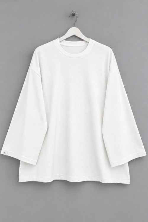 Bisiklet Yaka Salaş Oysh Sweatshirt Ekru