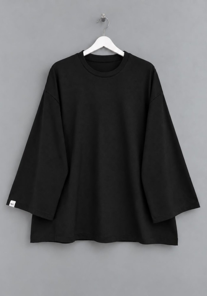Bisiklet Yaka Salaş Oysh Sweatshirt Siyah