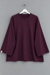 Bisiklet Yaka Salaş Oysh Sweatshirt Mürdüm