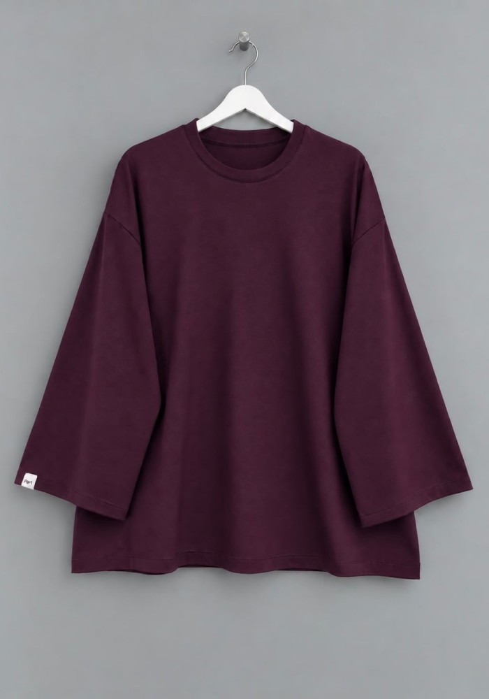Bisiklet Yaka Salaş Oysh Sweatshirt Mürdüm