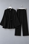 Casual Pantolonlu Kadife Takım Siyah