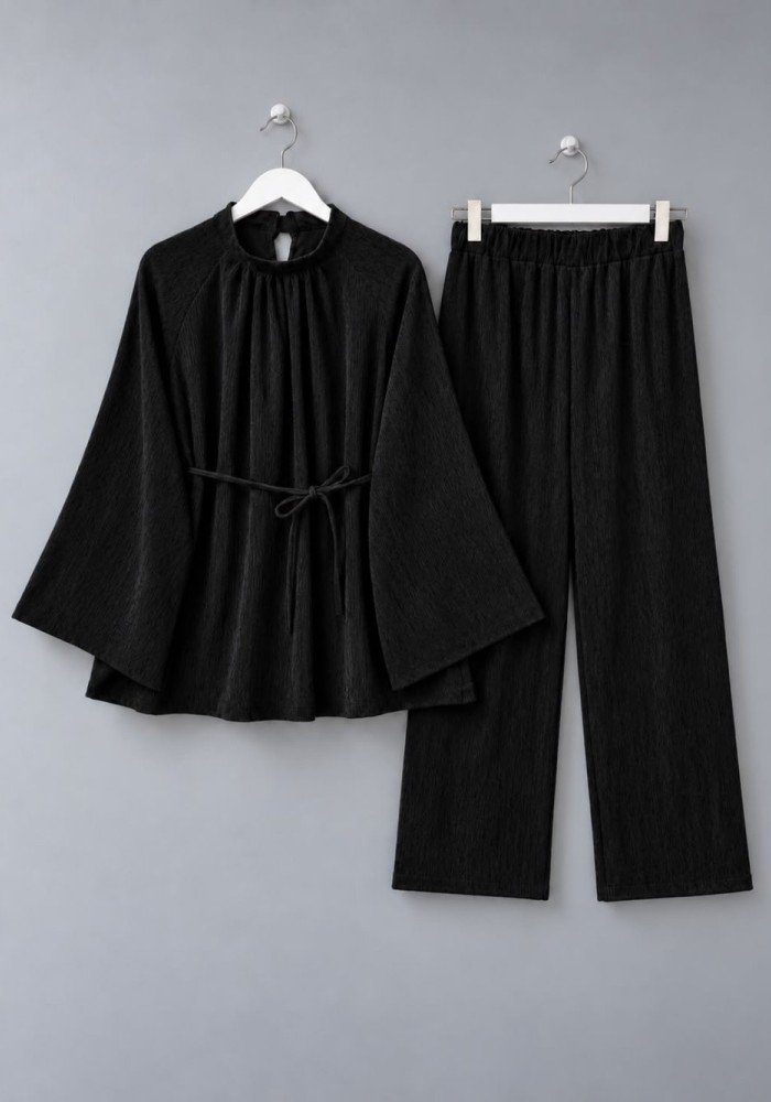 Casual Pantolonlu Kadife Takım Siyah