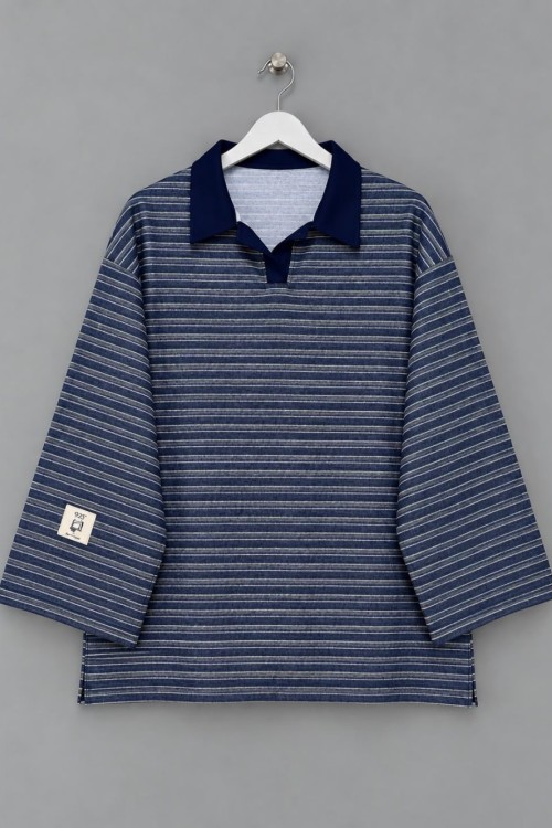 Selanik Çizgili Sweatshirt Haki