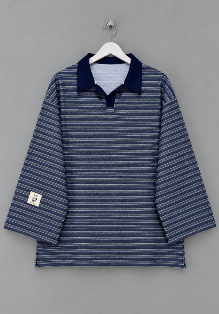 Selanik Çizgili Sweatshirt Haki