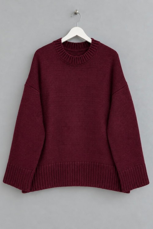 Oversize Pinterest Kazak Bordo