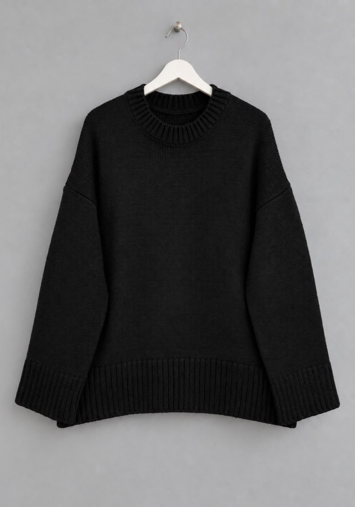 Oversize Pinterest Kazak Siyah