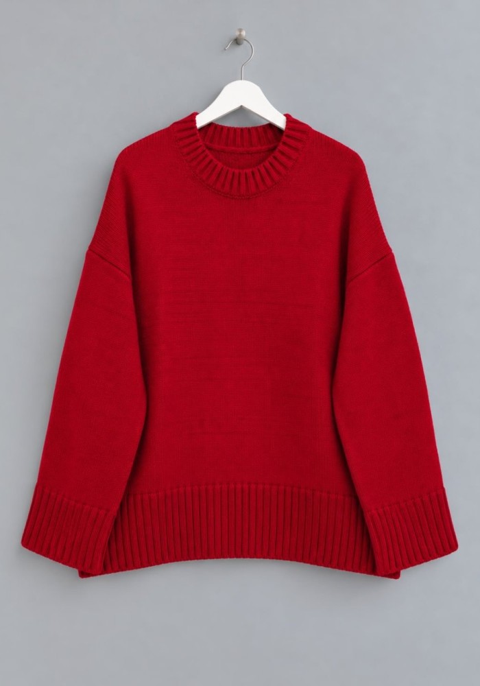 Oversize Pinterest Kazak Kırmızı