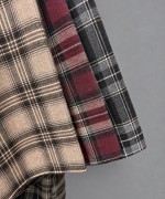 Oversize Hakim Yaka Ekose Bluz Bordo
