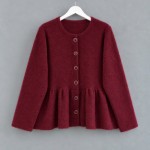 Volanlı Angora Hırka Bordo