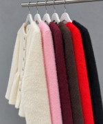 Volanlı Angora Hırka Kırmızı