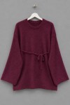 Oversize Yumoş Kazak Bordo
