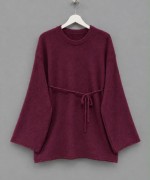 Oversize Yumoş Kazak Bordo