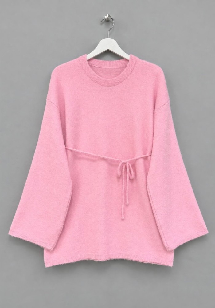 Oversize Yumoş Kazak Pembe
