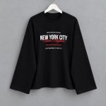 Baskılı İnterlok Sweatshirt Siyah
