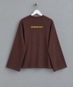 Baskılı İnterlok Sweatshirt Kahverengi