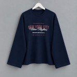 Baskılı İnterlok Sweatshirt Lacivert
