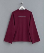 Baskılı İnterlok Sweatshirt Bordo
