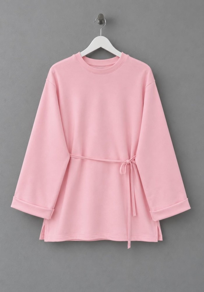 Duble Kol Yırtmaçlı Tunik Pembe