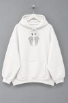 Angel Taş Baskılı Sweatshirt Ekru